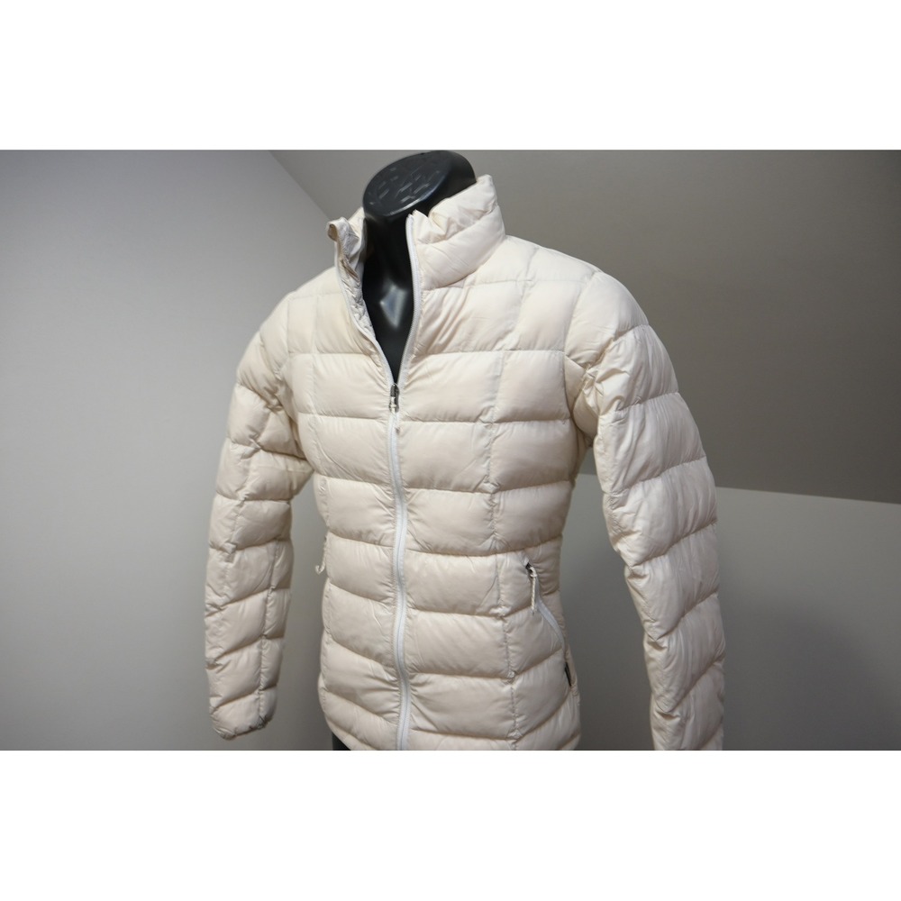 REI Co-op 650 Down Puffer Jacket Women Medium Cream Quilted Full Zip Excellent